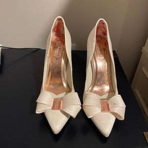 Ted Baker Ivory Satin Pumps
